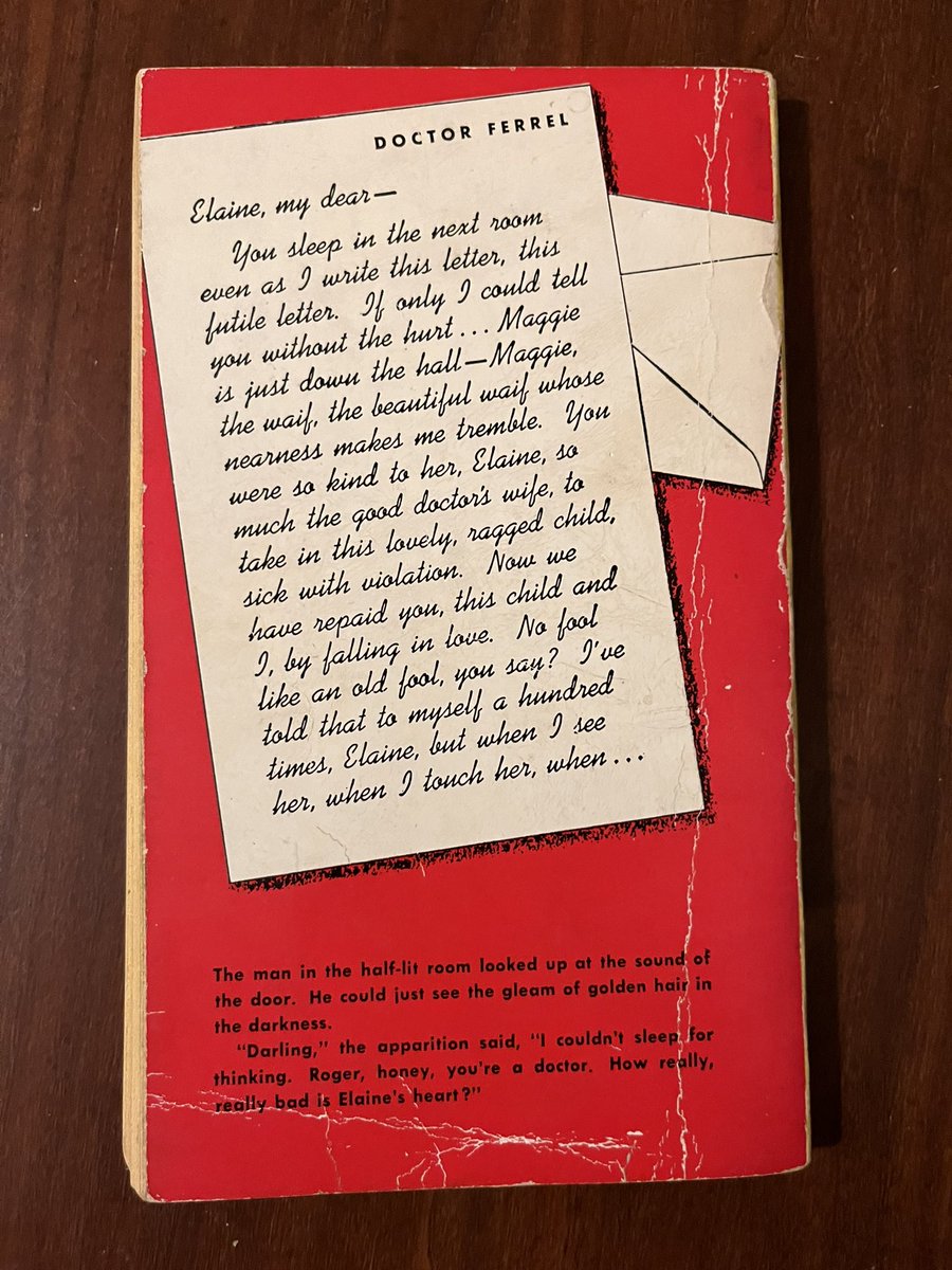 PaperbackPapa's tweet image. Great writing at a sentence level. But the femme fatale being only 16 was a bit cringy for me. Would a 38-year-old doctor with a thriving practice really throw it all away to be with a bratty teenager? I had trouble buying in to that notion.