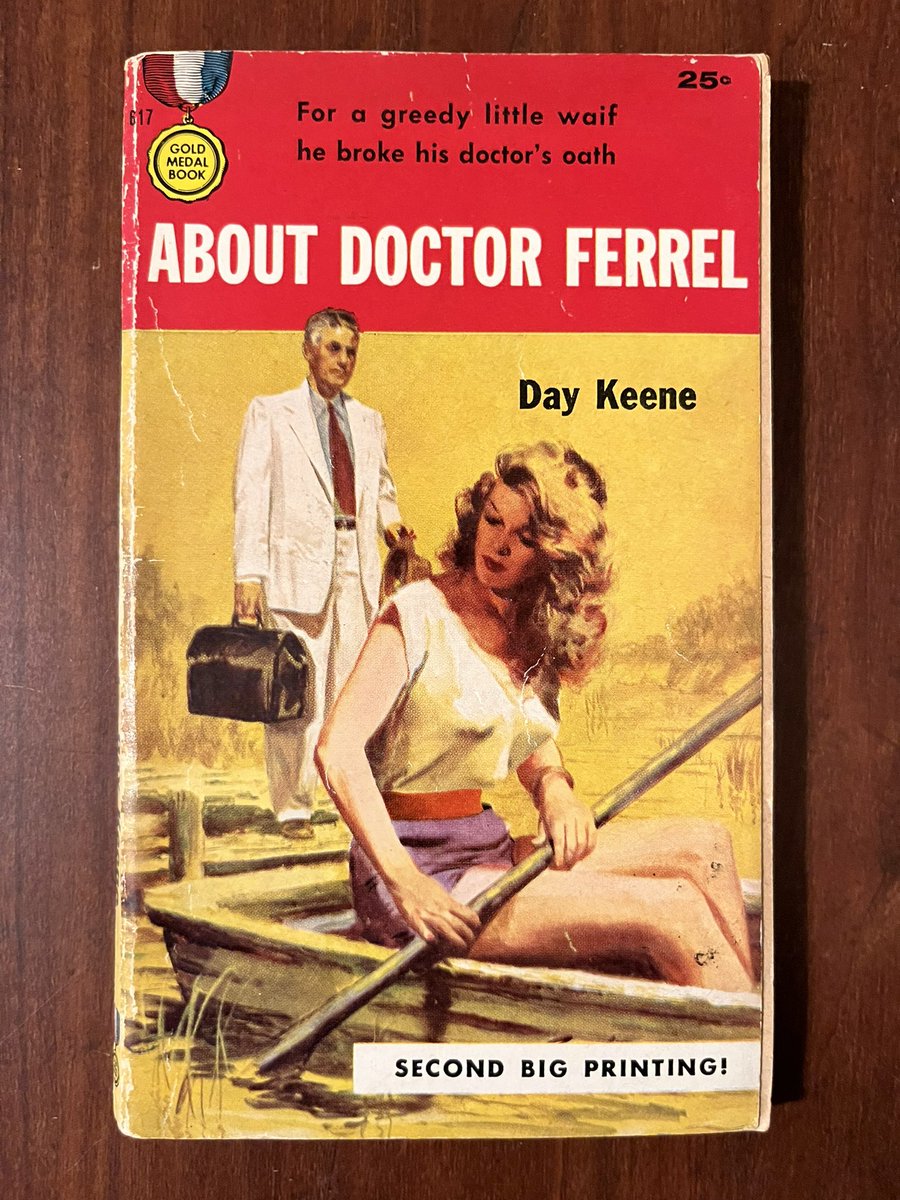 PaperbackPapa's tweet image. Great writing at a sentence level. But the femme fatale being only 16 was a bit cringy for me. Would a 38-year-old doctor with a thriving practice really throw it all away to be with a bratty teenager? I had trouble buying in to that notion.