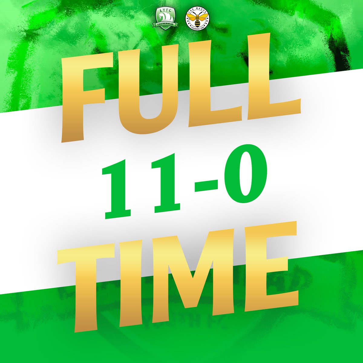 And it's over down at the River Lane Stadium Goals from Ollie, Leo X2, Ryley X2, Noah and Zach X5 blow East Grinstead away with Leatherhead winning 11-0!