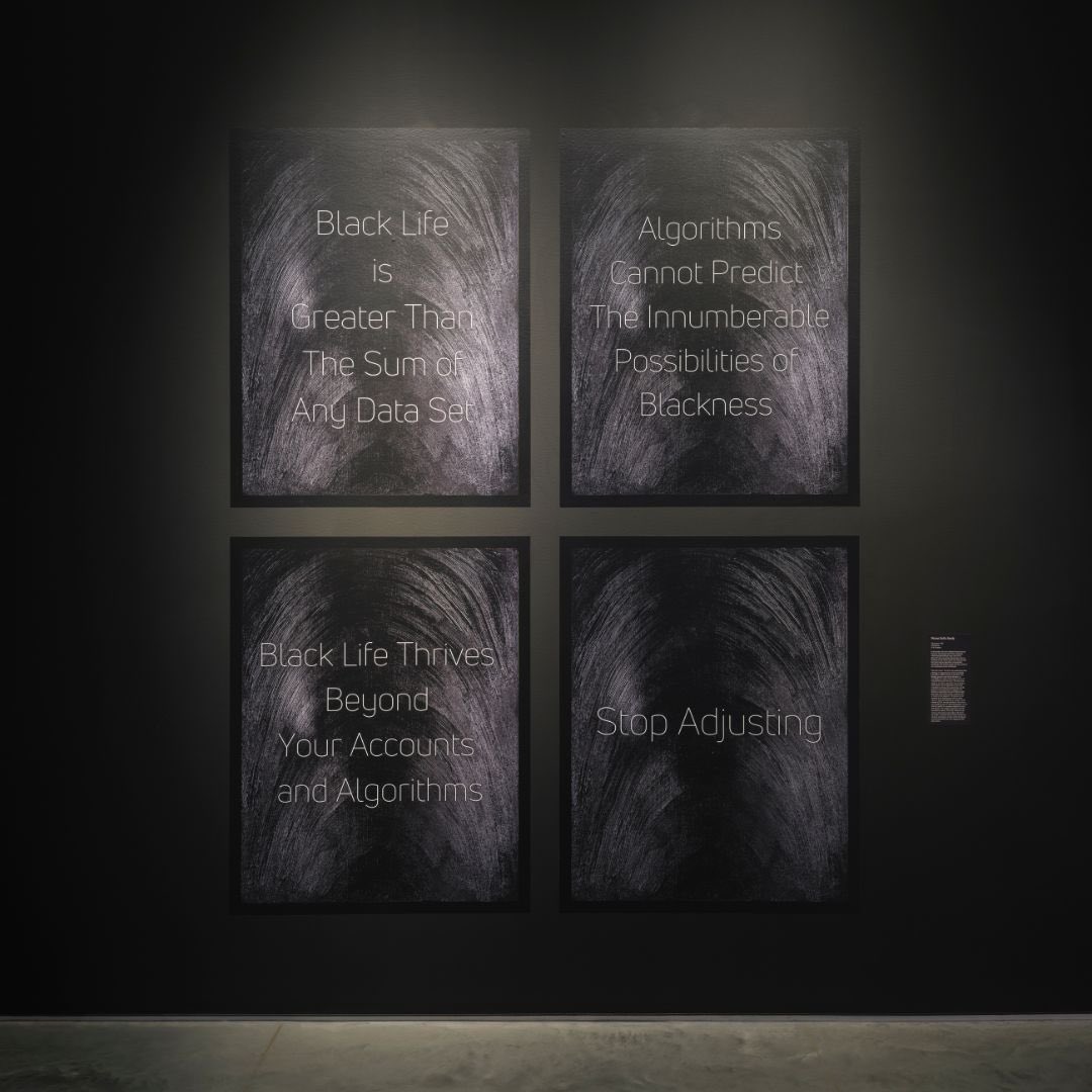 In the series of prints “The Groove,” Niama Safia Sandy redresses how technologies like facial recognition target and surveil Black life and communities, imagining futures otherwise. “The Groove” is on view now in “What Models Make Worlds”