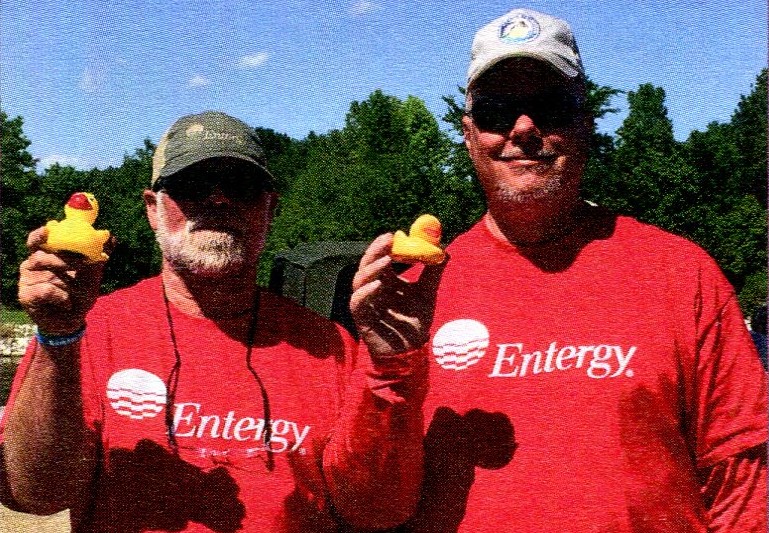 EntergyMS's tweet photo. This #TeamMemberMonday we recognize senior safety specialist Steve Sullivan and line supervisor Phil Marks. The pair won the Rubber Duck contest at the 2017 Catch-A-Dream Foundation Bass Classic. Many employees volunteered in the tournament, which raised more than $52K. https://t.co/D6MDwWDF5p