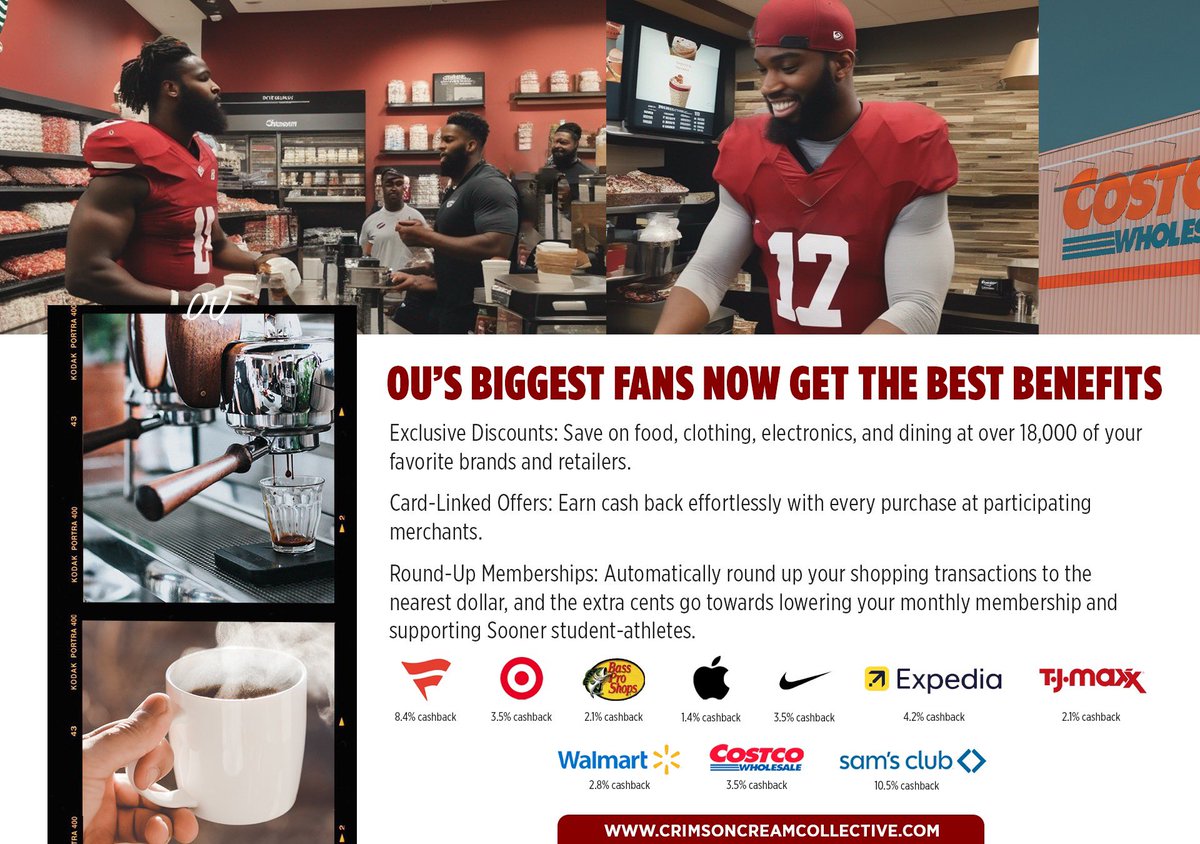 Sooner Nation, Who doesn't love discounts at their favorite stores? Couldn't be just me. Sign up for @CrimsonCreamNIL and receive amazing discounts at your favorite stores! Start saving today and become a member at …fundraisingsolutions.referralrock.com/l/1TAYLORWEIN1… Boomer! 🏈