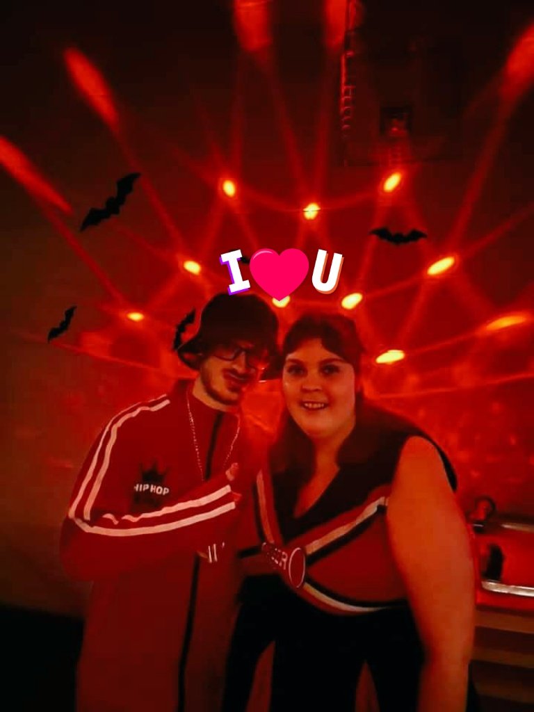 Picture of me and my amazing boyfriend at the Evergreen Seniors community Centre 2023 halloween dance together ❤