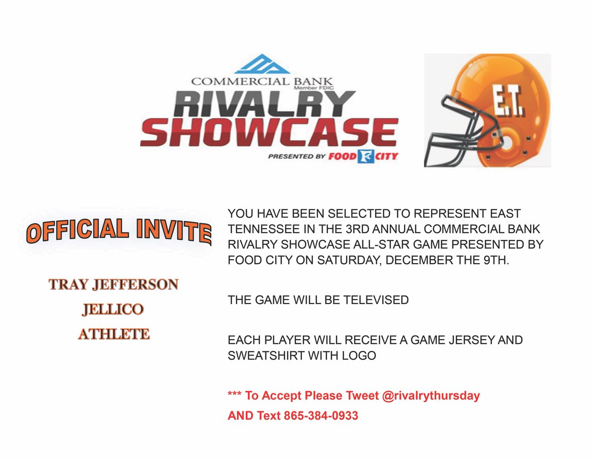 I Accept! <a href="/rivalrythursday/">RIVALRY THURSDAY</a> 

<a href="/BrentPeel1/">Brent Peel</a> <a href="/jellicofootbal1/">jellicofootball</a> <a href="/KelseyLCrabtree/">Kelsey Crabtree</a> <a href="/CSmithScout/">Chris Smith</a>