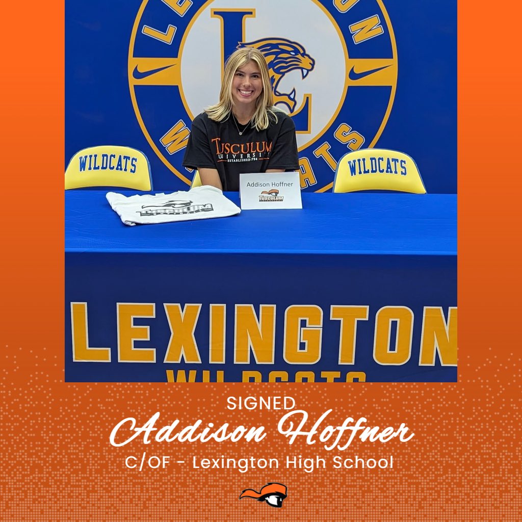 It’s OFFICIAL, PIONEER NATION please welcome, <a href="/AddisonHoffner/">Addison Hoffner</a> to the Tusculum family! 🖤🥎🧡