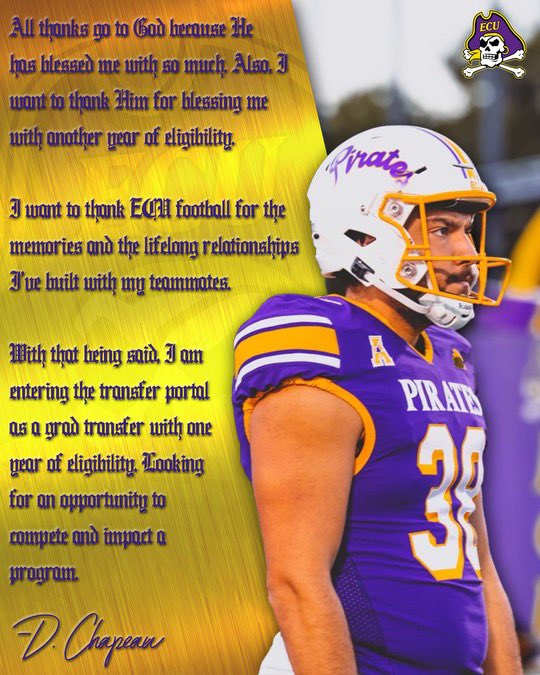 Officially in the portal, immediately eligible as a grad transfer