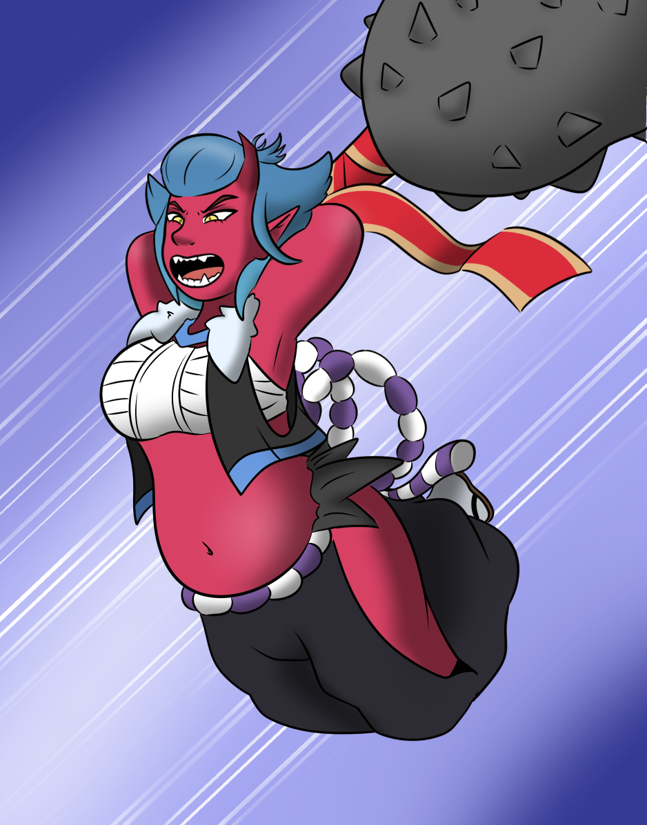 Fluttercord45's tweet image. Samishii the red Oni