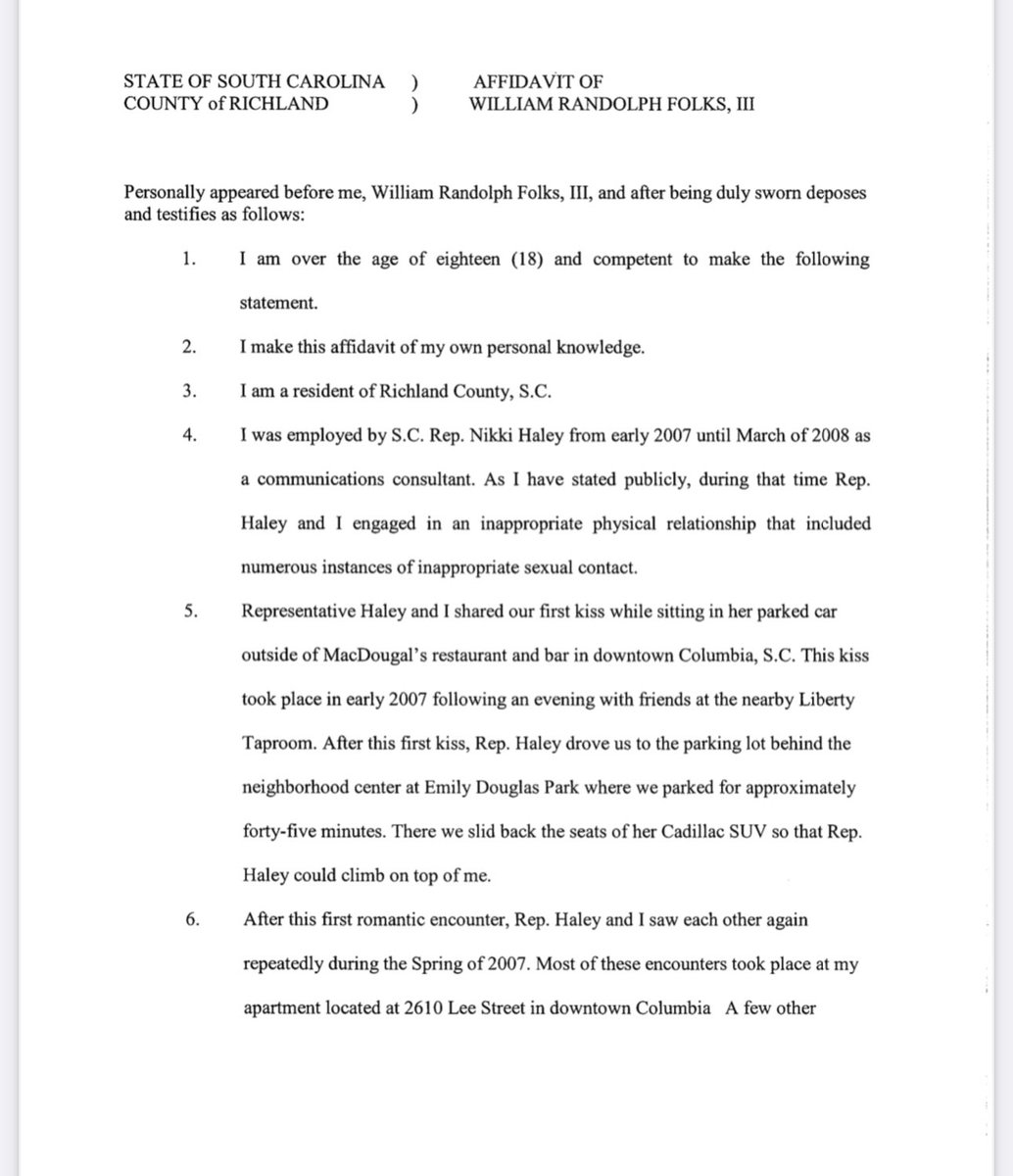 LauraLoomer's tweet photo. 🚨🚨NAUGHTY NIMRATA 🚨🚨

Did you know @NikkiHaley married a man named William who she asked to change his name to Michael?

And then, according to a signed affidavit, she allegedly had an affair with a man named William. 

Imagine asking your husband to change his name and then cheating on him with a man who has his same name. 

Nikki Haley is one sick, twisted woman. 

Receipts 🚩🚩🚩👇🏻👇🏻