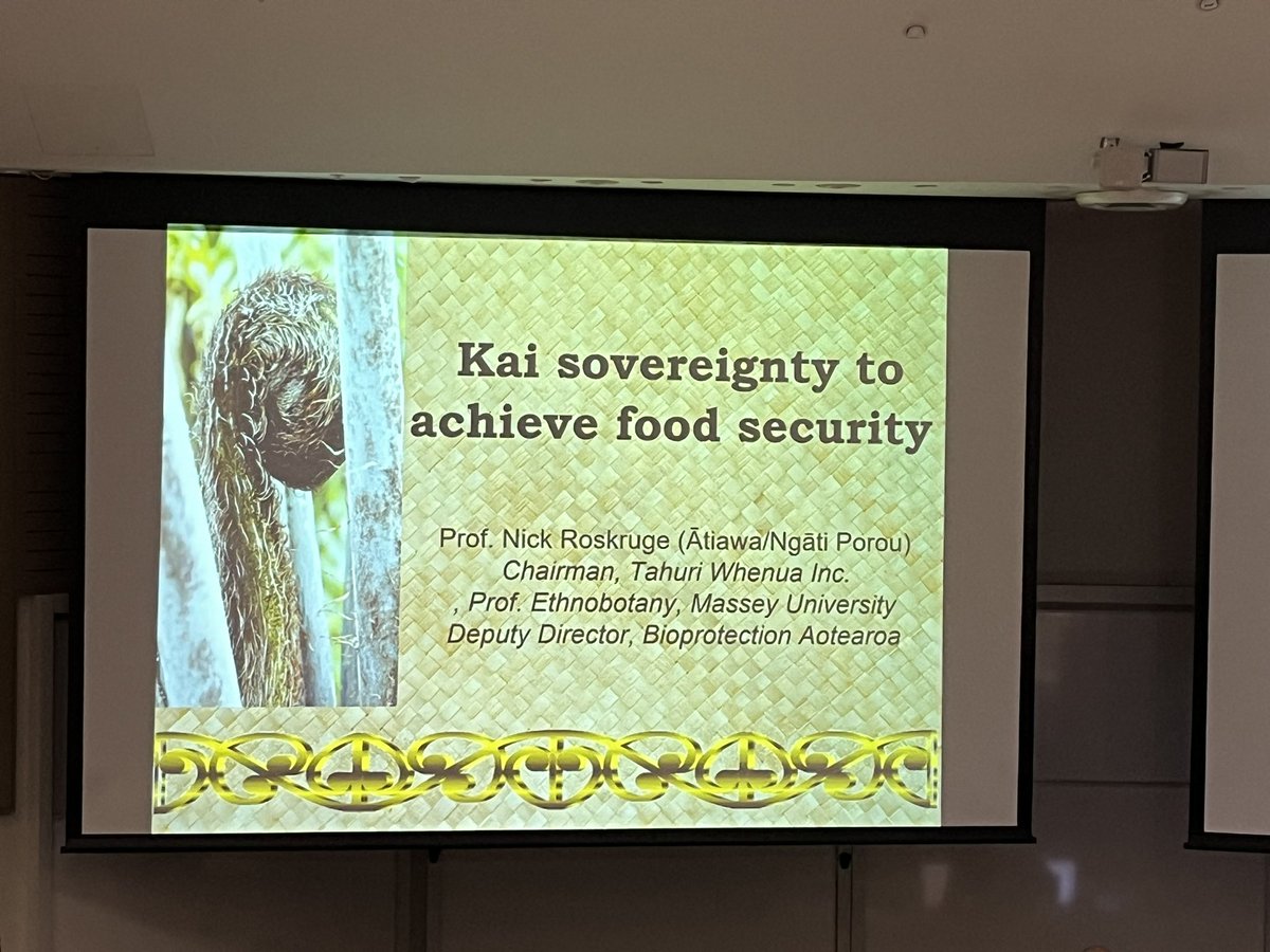 Excited to be at #NSANZCONF2023, opening plenary Prof Nick Roskruge, on food sovereignty and food security in Aotearoa and Pacific. What a great opening topic.