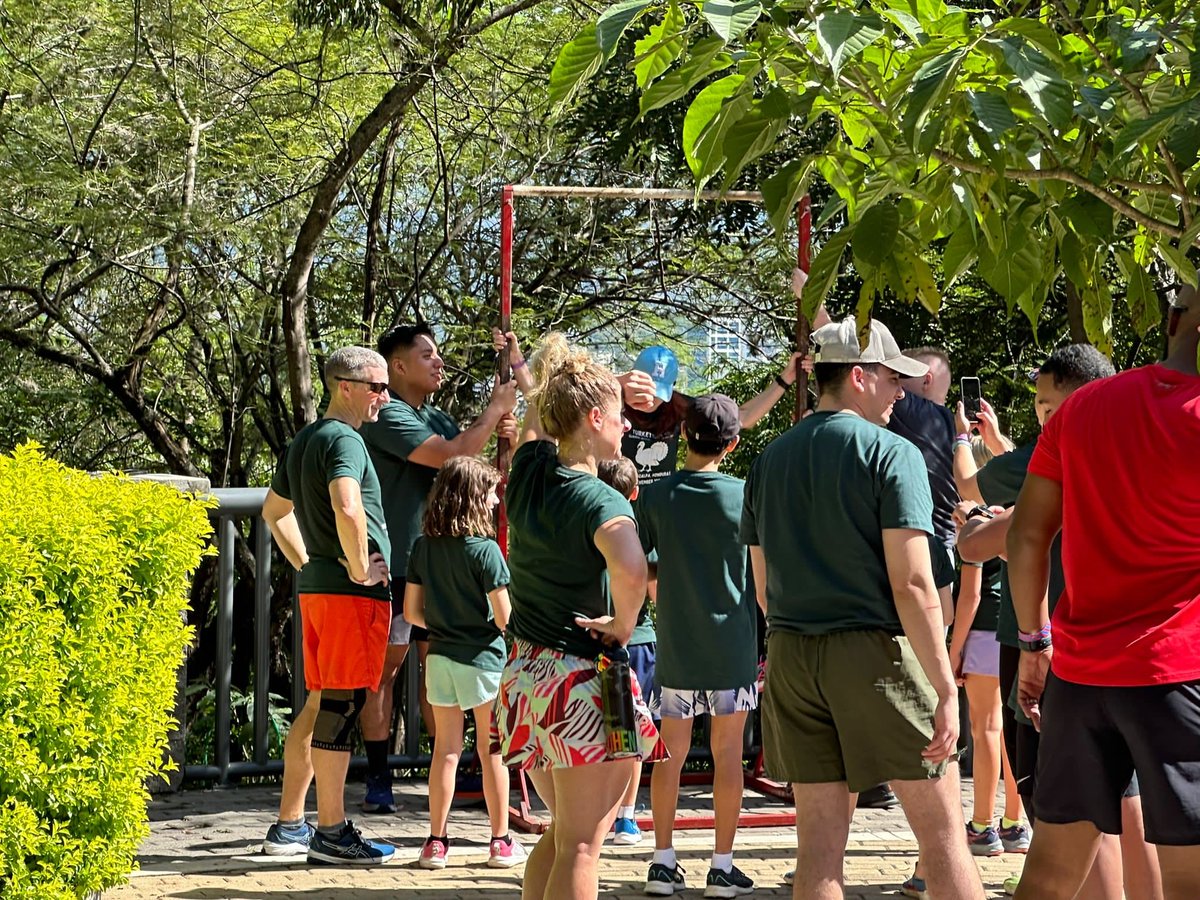 The Marines with U.S Embassy Tegucigalpa, Honduras organized a 5K Turkey Trot for the embassy community. They led the way, ensuring everyone stayed pumped and excited. After the run, they had a pull-up contest to keep the energy going.