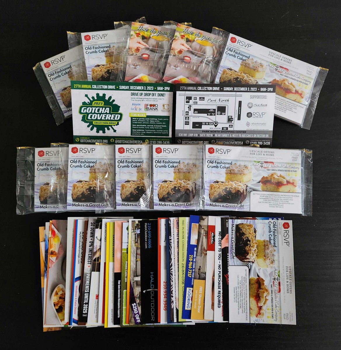 Thank You Benjamin Tillery of RSVP Advertising, for featuring the <a href="/GotchaCovered1/">Gotcha Covered</a> Collection Drive in the luxury card pack directly mailed to 100,000 homes in upscale neighborhoods across San Antonio.

Check them out at RSVPSA.com and visit GotchaCovered.org.