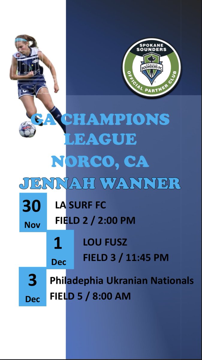 Next stop Norco California for GA Champions Cup! <a href="/ImYouthSoccer/">ECNL/GA/Recruiting/College Soccer</a> <a href="/ImCollegeSoccer/">College Soccer Truth ™</a> <a href="/PrepSoccer/">Prep Soccer ⚽️</a> @SoccerMomInt <a href="/TopDrawerSoccer/">TopDrawerSoccer</a> <a href="/ncsa/">NCSA College Recruiting</a> <a href="/scoutingzone/">ScoutingZone®</a> <a href="/GAcademyLeague/">Girls Academy</a> <a href="/SpokaneSounders/">Spokane Sounders</a>