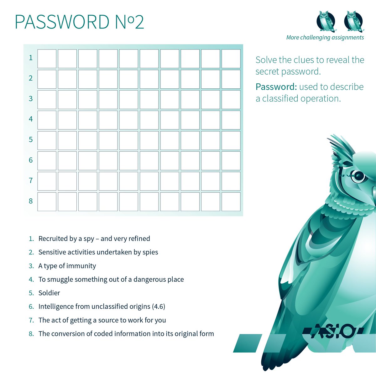 Deciphering hidden messages, cracking codes &amp; uncovering secrets is all part of #ASIO’s mission. #ASIOCodeMaker has created a word #puzzle to test your problem-solving skills. Keep an eye out for the solution later this week. Print version: asio.gov.au/puzzles