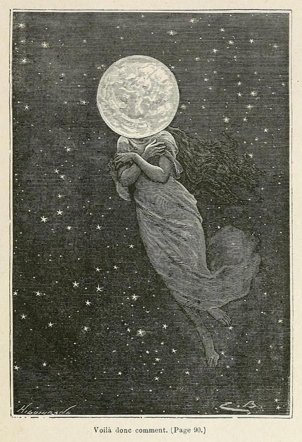 storiadellart's tweet photo. émile-antoine bayard’s illustrations for around the moon by jules verne https://t.co/0gybF2LLpN