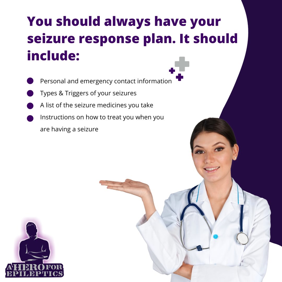 If you have #Epilepsy make sure to have a seizure response plan in place. #EpilepsyAwareness #Seizures