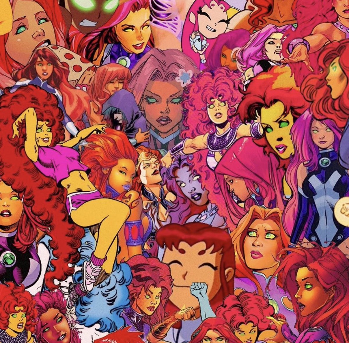 a thread of every supersuit starfire has every had from every era and universe 🧵