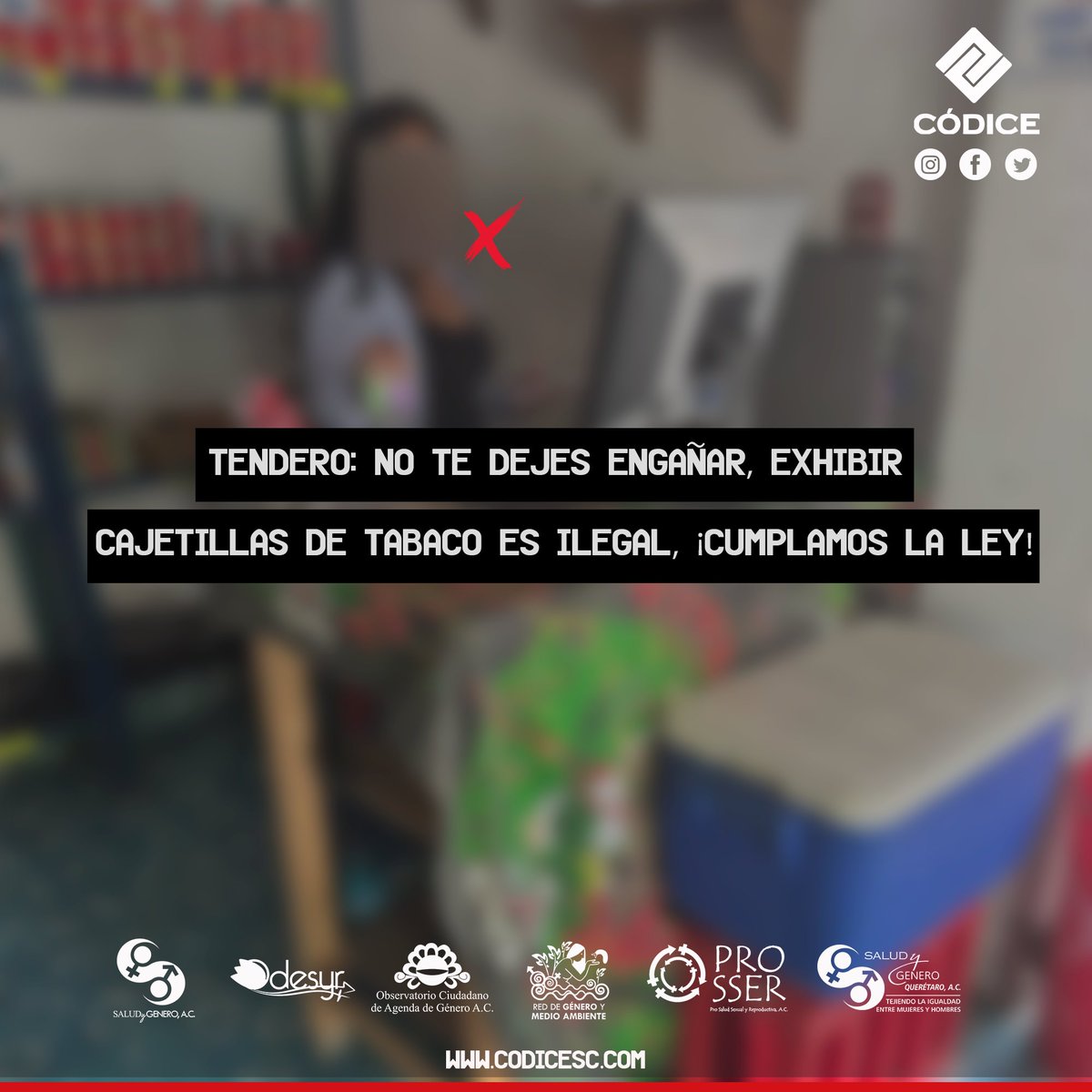 codicesc's tweet photo. ¡Que no te engañen!, exhibir cajetillas de tabaco es ilegal
#CumplamoslaLey https://t.co/l6Gpzx9oKP