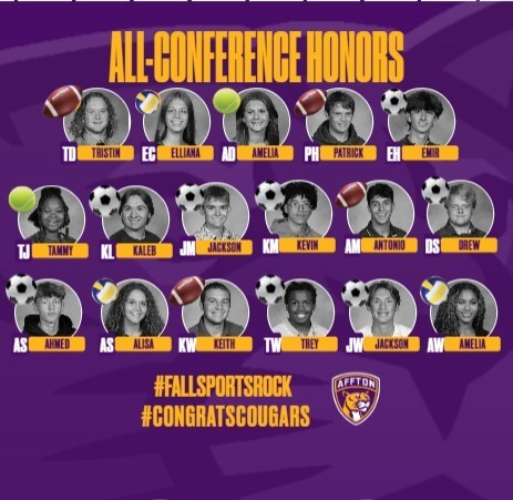 AHSActivityDept's tweet photo. CONGRATS to all of our fall athlete's who achieved All-Conference Honors!  We had quite a successful fall!!  CONGRATS COUGARS!!!!  Let's keep it rolling!!! https://t.co/jgw9ssX9qN