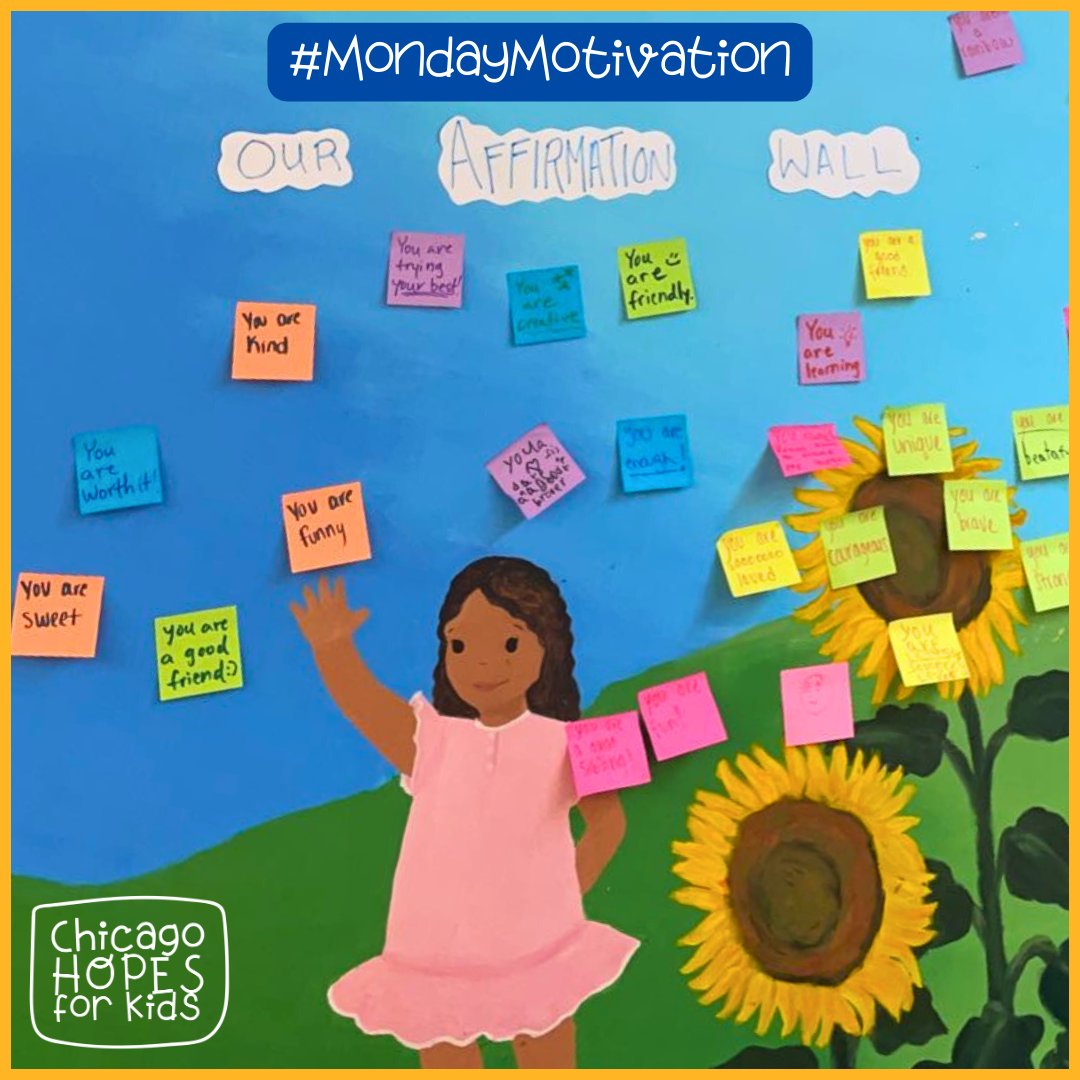 If you're in need of a pick-me-up, take a peek at the affirmations written by some of our very own students! 🌻 #MondayMotivation #ChicagoHOPESForKids