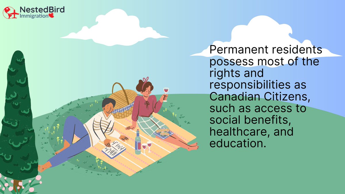 Permanent residency signifies a legal status enabling foreign nationals to live, work, or study in Canada indefinitely. PRs possess most of the rights and responsibilities as Canadian Citizens, such as access to social benefits, healthcare, & education.  #PR #PRBenefits