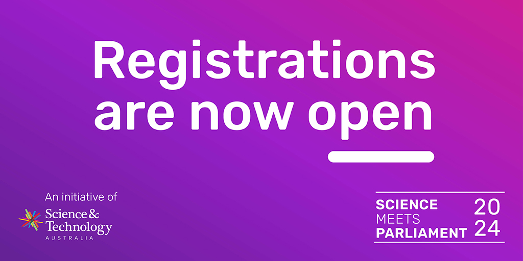 📣 REGISTRATIONS OPEN NOW: Secure your spot at Science Meets Parliament 2024 at a bargain early-bird rate! #SMP2024 is Australia's premier event connecting the STEM sector with policymakers. Don’t miss out! scienceandtechnologyaustralia.org.au/smp2024/#Ticke…