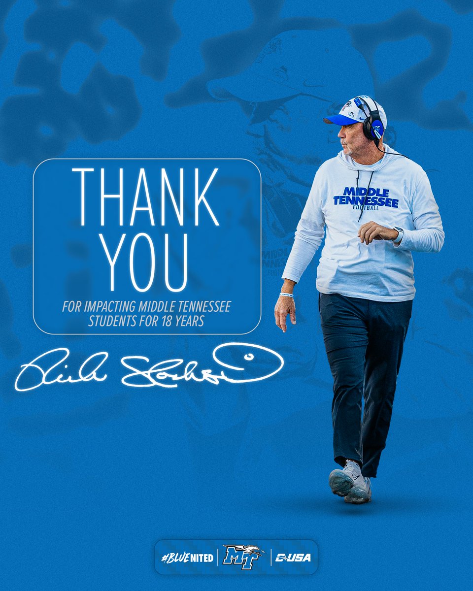 Middle Tennessee Football (@mt_fb) on Twitter photo Thank you, <a href="/CoachStock/">Coach Stock</a>, for impacting Middle Tennessee student-athletes for 18 years.
#BLUEnited | #EATT Thank you, <a href="/CoachStock/">Coach Stock</a>, for impacting Middle Tennessee student-athletes for 18 years.
#BLUEnited | #EATT
