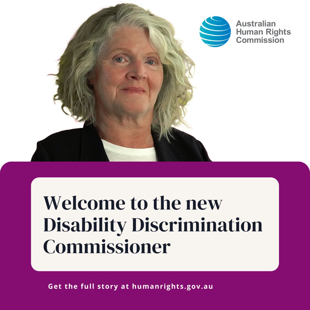 The Commission welcomes the appointment of Rosemary Kayess as the next Disability Discrimination Commissioner, announced this morning by Attorney-General Mark Dreyfus KC.

Ms Kayess will start in the position on Monday 29 January.

Read more: loom.ly/unCecnM