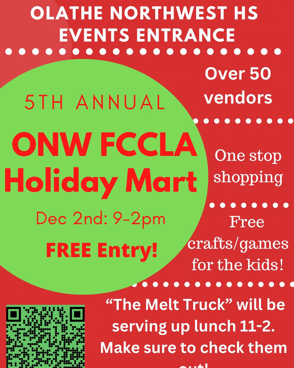kgfcs.fccla (@kgfcsfccla) on Twitter photo This Saturday @ ONW 9-2 join us for 1 stop shopping! come support the vendors who purchased booths to support Olathe NW FCCLA! ๐คฉ65+ vendors๐food truck: 11-2
๐Free entry๐Free games & crafts 4 the kids <a href="/ChrisZuck/">Chris Zuck</a> <a href="/theravennation/">Raven Nation</a> <a href="/ONW_Library/">ONW Library</a> @OlatheCTE <a href="/RavenPrideONW/">RavenPrideONW</a> This Saturday @ ONW 9-2 join us for 1 stop shopping! come support the vendors who purchased booths to support Olathe NW FCCLA! ๐คฉ65+ vendors๐food truck: 11-2
๐Free entry๐Free games & crafts 4 the kids <a href="/ChrisZuck/">Chris Zuck</a> <a href="/theravennation/">Raven Nation</a> <a href="/ONW_Library/">ONW Library</a> @OlatheCTE <a href="/RavenPrideONW/">RavenPrideONW</a>