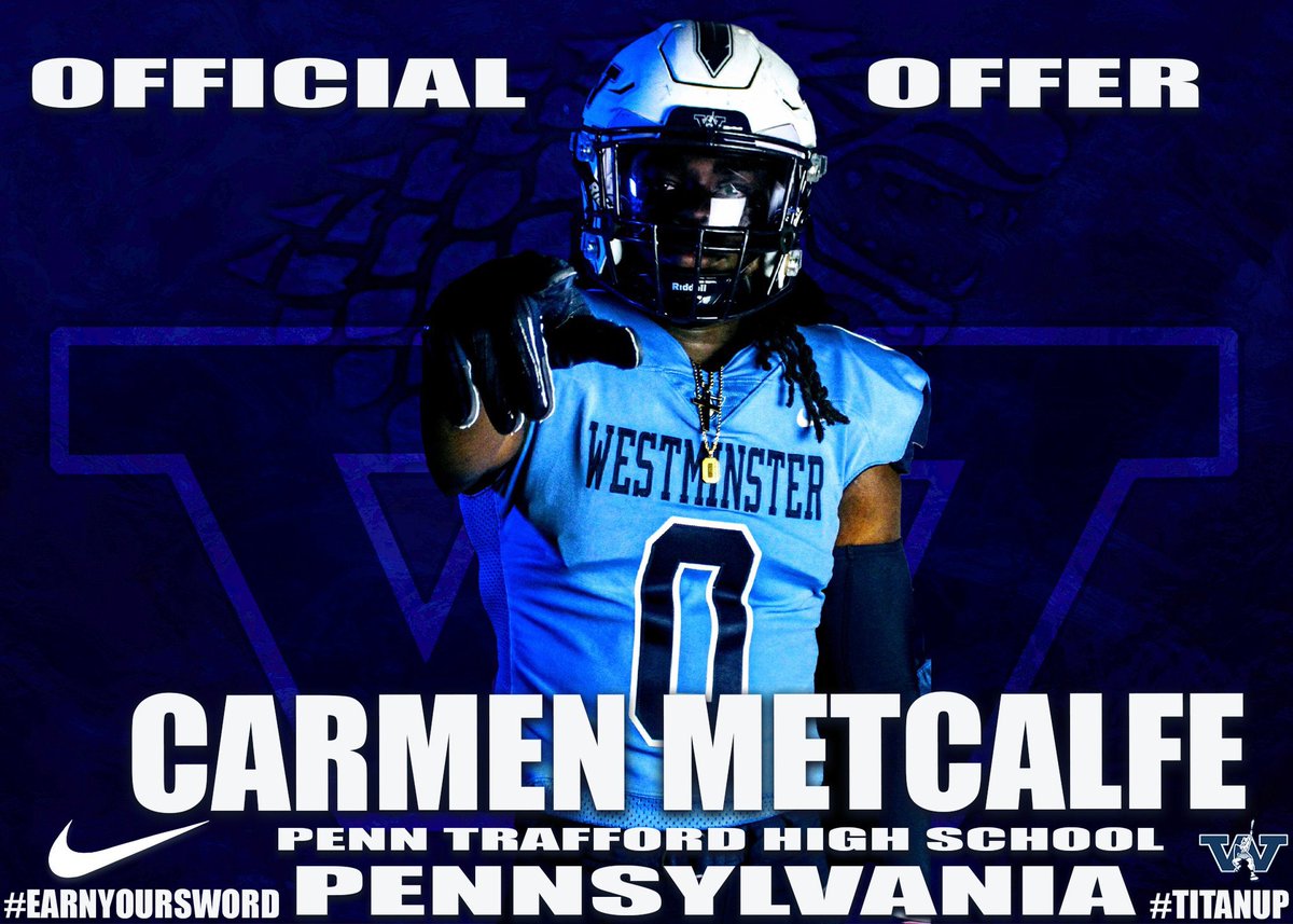 I’m excited to announce my second offer from Westminster!!
<a href="/PetePalczewski/">Pete Palczewski</a> <a href="/WCtitansFB/">Westminster Football</a> <a href="/ptwarriorfb/">PennTraffordFootball</a>