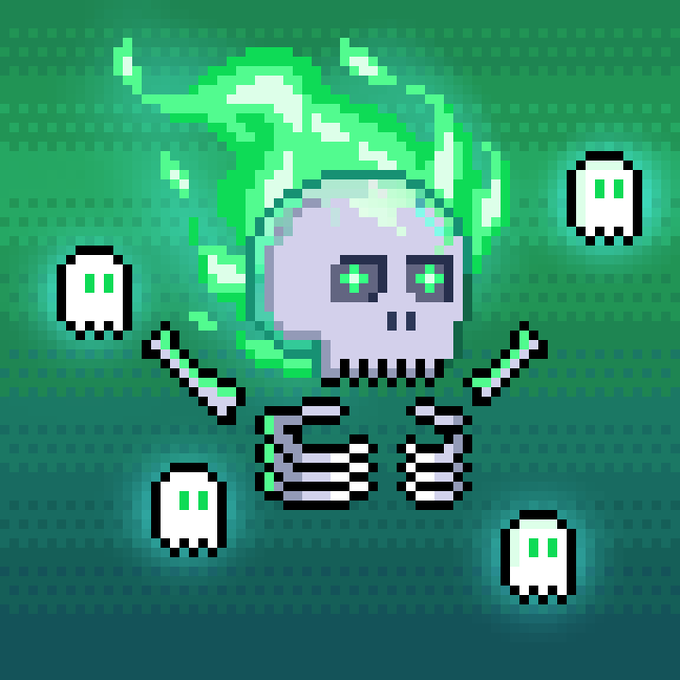 GhostiesOnPoly's tweet photo. I am really loving the diversity of Art we are seeing in the Polygon space🔥

Shout out to @TysStillDrawing for this wicked flame Ghostie, we are so stoked to have this legends pixel ghost in our collection💜
https://t.co/BLpoCx6LAi https://t.co/wXc6UKRM91