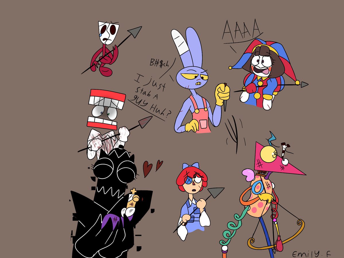 EmilyFe26836884's tweet photo. ⚠️TW⚠️: 🩸. A bunch of doodles of my au. And funnybunny one #tadc #tadcfanart #tadcgangle #tadcjax #tadckinger #tadcpomni #tadcragatha #tadczooble #tadcaine #tadcqueenie #tadckaufmo #tadcabstracted #tadcable #TADCxIHNMAIMSAU #ihnmaims #JaxxPomni #funnybunny https://t.co/ybxor2Hjgk