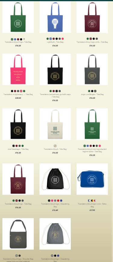 Bag yourself (yeah we went there) one of these #translatorsaloud beauties - for yourself, or as a nice little festive gift for a loved one. All money raised will go towards sponsoring a place at the BCLT translation summer school 2024. @bcltuea 
Shop🛒: 
translatorsaloud.com/shop/#!/