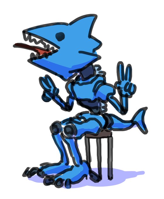 自画像です。よろしくお願いします🦈🦈 