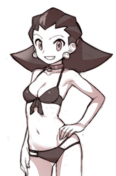 " Like my swimsuit? Depending on your answer, I may not rob you blind! "

She's gonna rob you blind regardless.