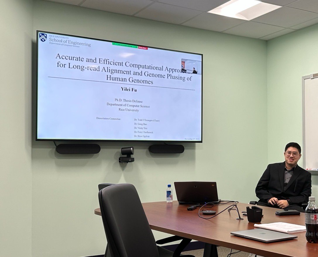 Yilei Fu (@fuyilei96) on Twitter photo Great day in my life!! Finally defended my Ph.D.!
I can’t do this without the guidance of my Ph.D. advisor <a href="/traingene/">Todd J Treangen</a> and my co-advisor <a href="/sedlazeck/">Fritz Sedlazeck</a>!
I’ll soon join <a href="/sedlazeck/">Fritz Sedlazeck</a>’s group at as an postdoc focusing on cancer genetics and cancer epigenetics. Great day in my life!! Finally defended my Ph.D.!
I can’t do this without the guidance of my Ph.D. advisor <a href="/traingene/">Todd J Treangen</a> and my co-advisor <a href="/sedlazeck/">Fritz Sedlazeck</a>!
I’ll soon join <a href="/sedlazeck/">Fritz Sedlazeck</a>’s group at as an postdoc focusing on cancer genetics and cancer epigenetics.