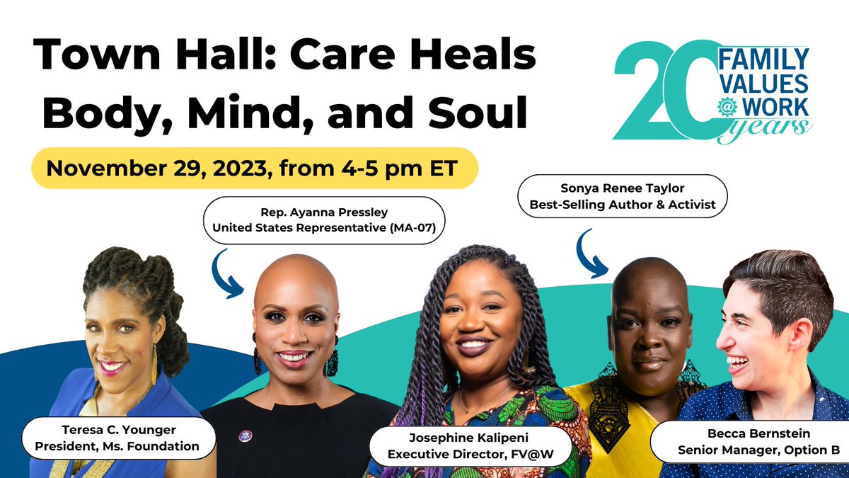 THIS WEDNESDAY! Don’t miss this conversation featuring leaders in the care movement for #NationalCaregiversMonth ➡️ bit.ly/3RCgcZQ

<a href="/msfoundation/">Ms. Foundation for Women</a> <a href="/peaceisloud/">Peace is Loud</a> <a href="/malawian81/">Josephine Kalipeni</a> <a href="/optionb/">OptionB</a> <a href="/RepPressley/">Congresswoman Ayanna Pressley</a> <a href="/AyannaPressley/">Ayanna Pressley</a> 

#PaidLeave #Caretaking #Family