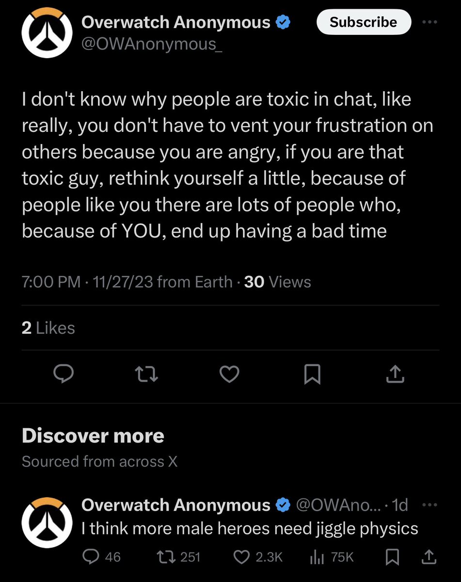 Two sides of the average OW player