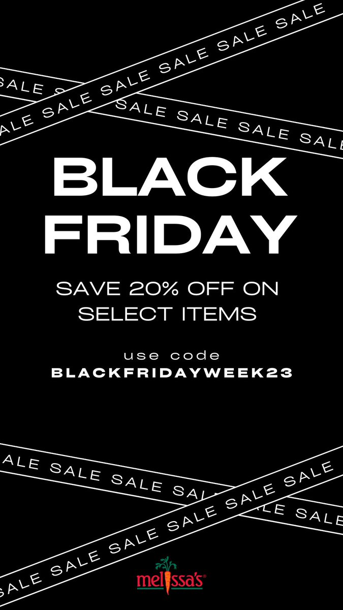 Our Black Friday/Cyber Monday Sale is still happening! Head to the link to get 20% off those items you've been eyeing! Let us know in the comments - what are you excited to see on sale? melissas.com/collections/bl… #melissasproduce