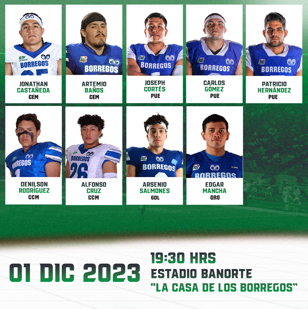 borregostec's tweet image. Conoce a nuestros seleccionados Borregos que con orgullo defenderán el escudo en el Tazón Azteca 2023 🤜🤛

El próximo 1ro de diciembre en el estadio Banorte. 🐏💙

🎟 Adquiere tus entradas por Super Boletos.
👉 link bit.ly/TazonAzteca2023

#OrgulloBorrego #ElTazónEnElBanorte