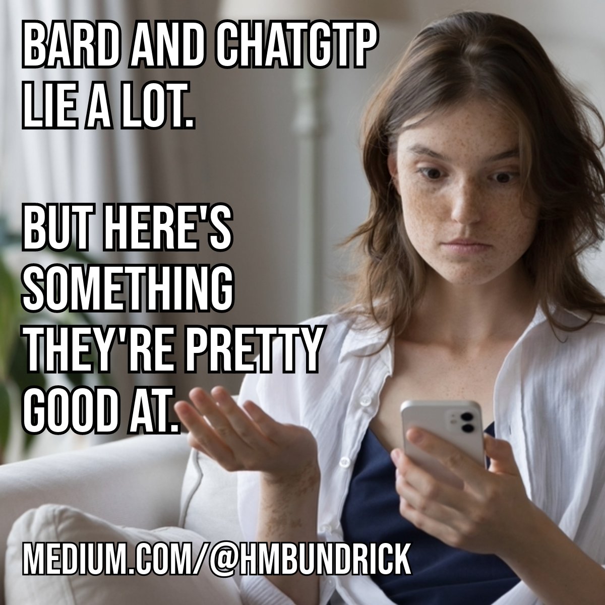 HalMBundrick's tweet image. They sound smart. But they're not really smart. Or human. #ChatGPT  #artificalintelligence  #Bard #GROK medium.com/@hmbundrick/ba…