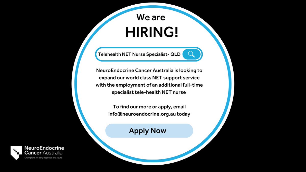 We have a Telehealth Neuroendocrine Cancer Nurse Specialist position (1.0FTE) available in Queensland - we'd love for you to join the team! Apply here: ow.ly/LgBP50QbNyC #NETNurse #Neuroendocrinecancer #Job