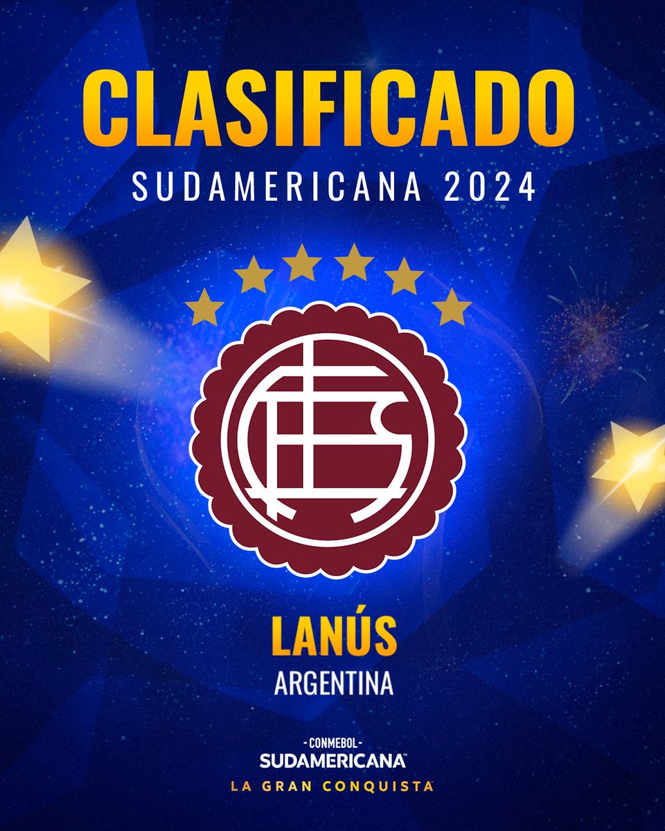 🇱🇻 ¡Un campeón está de vuelta! <a href="/clublanus/">Club Lanús</a>, que ganó la CONMEBOL #Sudamericana 2013, jugará el torneo en 2024.

🔜 Se clasificó a la Fase de Grupos🏆 #LaGranConquista