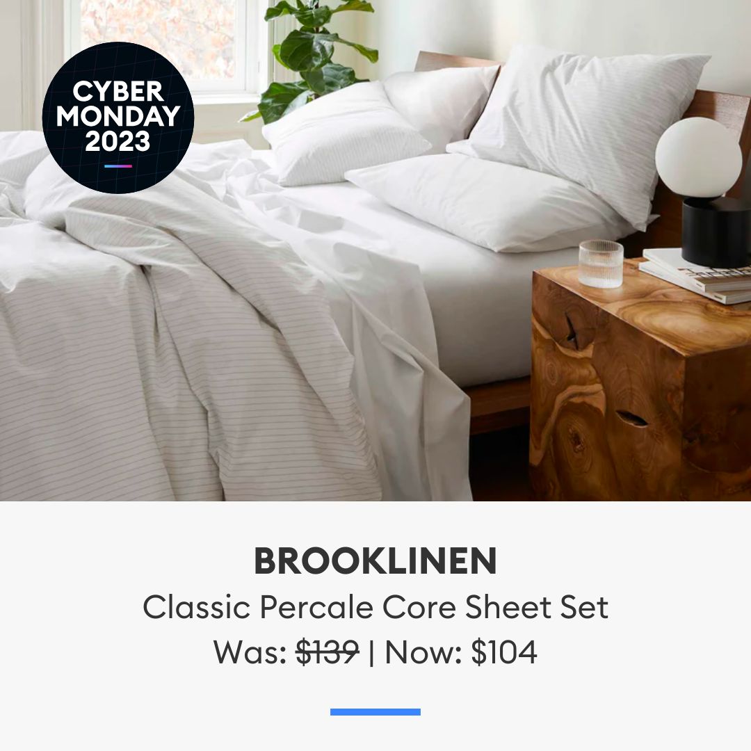 Forbes Vetted contributor Jamie Ueeda says the Brooklinen Classic Percale Core Sheets are the best cooling sheets after substantial testing. She says the sheets are "soft, light, crisp and will keep you feeling fresh." Save 25% off now: bit.ly/46DeMSy