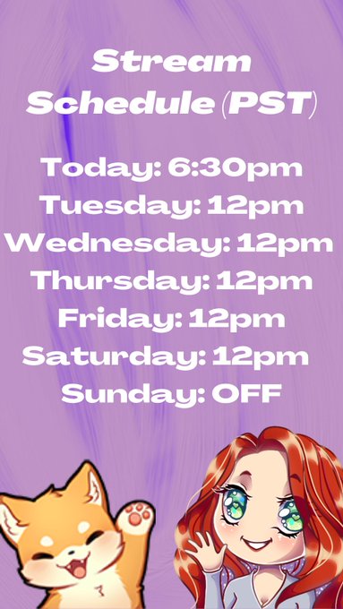 Twitch schedule for this week! https://t.co/1sJATRKNch https://t.co/3FXaEhApKn