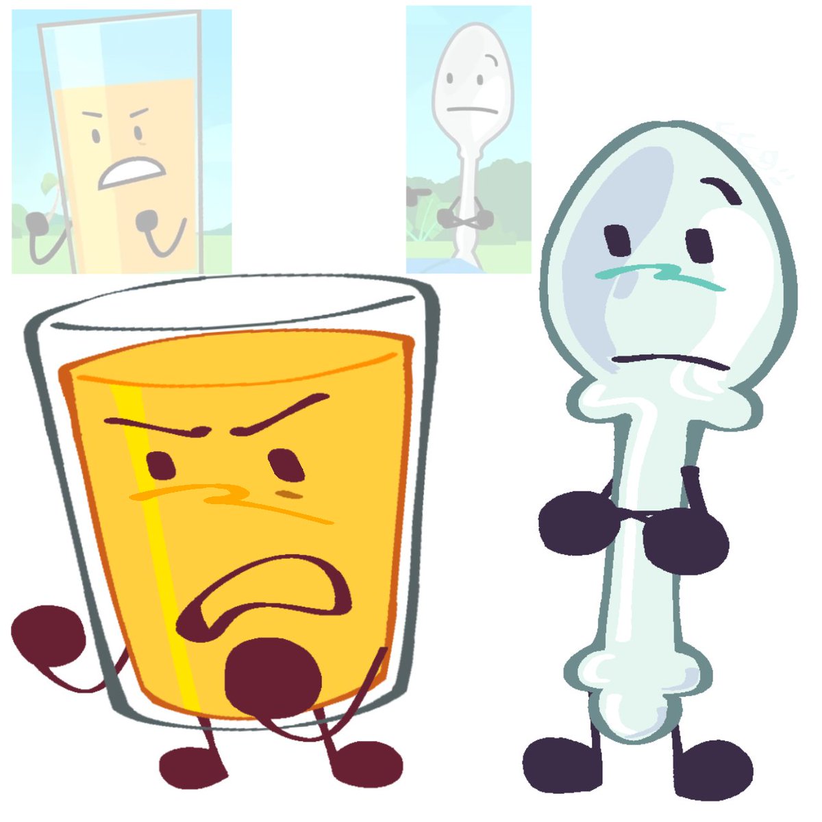 flunkyfish's tweet image. Here's some screenshot doodles!! I needed a break from my usual artstyle lol

( #inanimateinsanity #microphoneii #lightbulbii #OJii #silverspoonii )