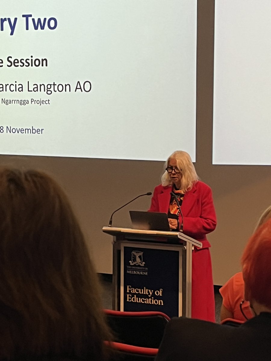 Speaking to the conference theme Voice, Truth, Place: Critical junctures for educational research, Professor Marcia Langton AO delivered the keynote this morning titled The Ngarrngga Project: Indigenous peoples, knowledge and ontologies in the Australian curriculum #AARE2023