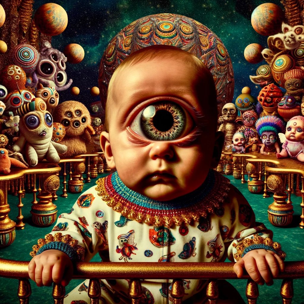 Now, let's take a baby and make it 'more baby', with Dall-E 3. One of these is not like the other.