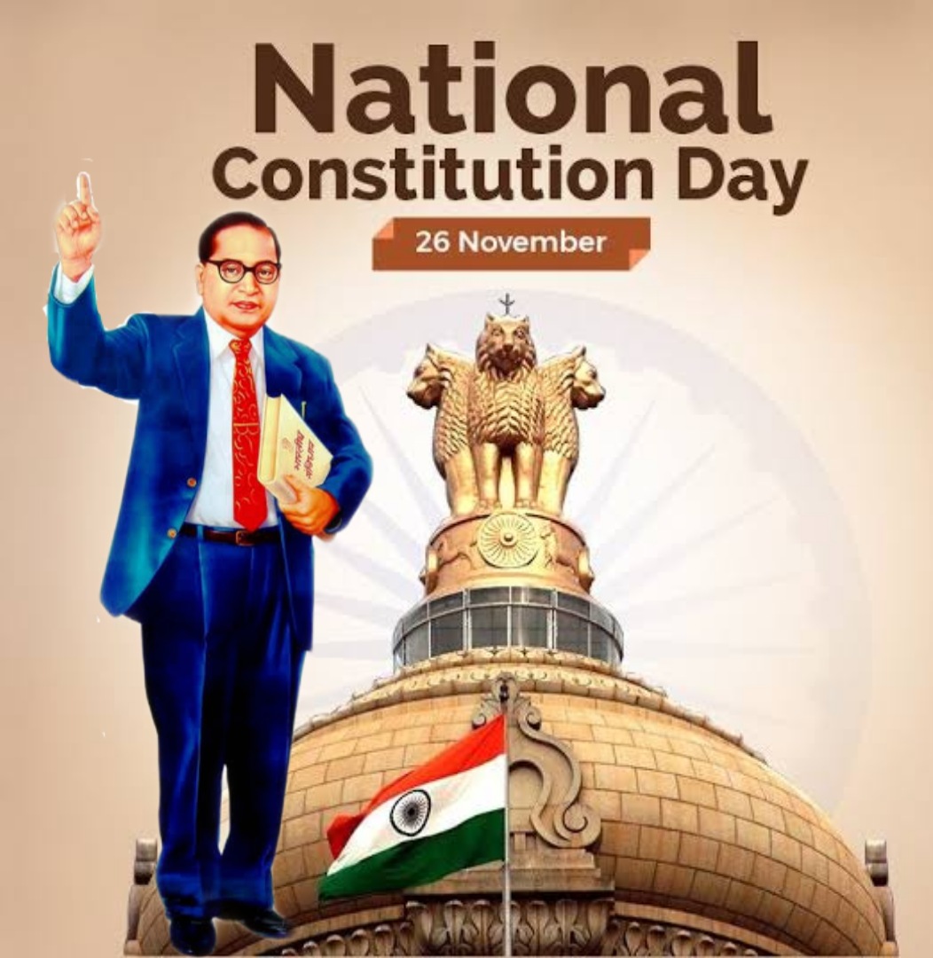 आज संविधान दिवस के अवसर पर आइये हम सभी भारतवासी अपने नैतिक मूल्यों के साथ साथ हमारे संवैधानिक मूल्यों का पालन व रक्षण करे और बाबासाहेब अम्बेडकर जी के सिद्धांतों पर कार्य करके प्रत्येक वर्ग के विकास का संकल्प लें। 
संविधान दिवस की हार्दिक शुभकामनाएं। 
जय भीम!! #ConstitutionDay2023