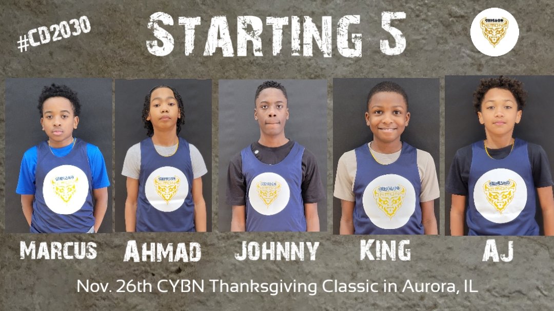 arogersgball's tweet photo. The @ChicagoDemons 2030 team (0-0) long journey starts with regular season play in the CYBN Thanksgiving Classic in Aurora, IL. @PrepHoopsIL @scout_writer @tdc200 @MHS_Boys_ @PrepHoopsNext
#CD2030
#itsagreatdaytobeademon https://t.co/s4fW6bskJG