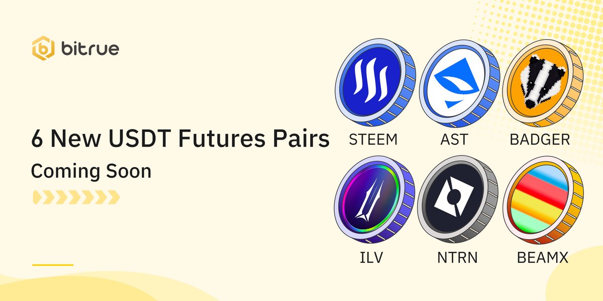 oxustech_VIP's tweet photo. 🚀 #Bitrue is launching 6 new $USDT based Perpetual Futures pairs! 

✅ Up to 50x leverage
✅ #Trading starts 10:00 UTC, 27 Nov

👉 Join and details: https://t.co/tsCm81jux6

#steem #ast #badger #ilv #ntrn #beamy #Tokens https://t.co/BQ4RcLgAhG